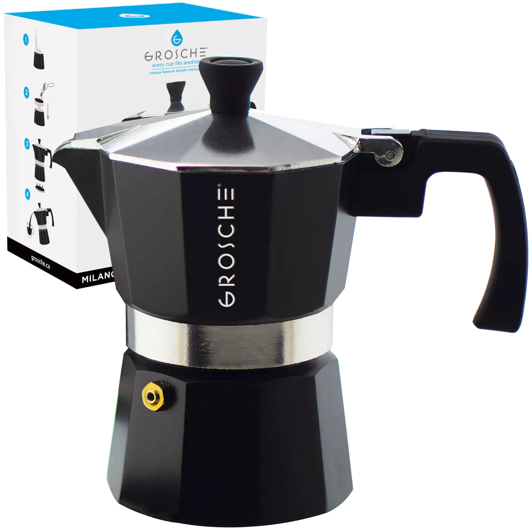 Grosch Milano mokapot 3 tasses black
